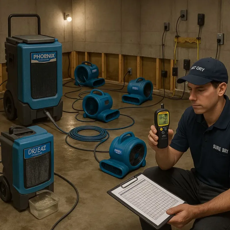 Structural Drying and Dehumidification process in Prairie Heights, WA